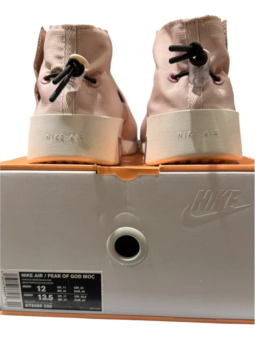Nike Air Fear Of God Moc Particle Beige AT8086-200 sz12 New